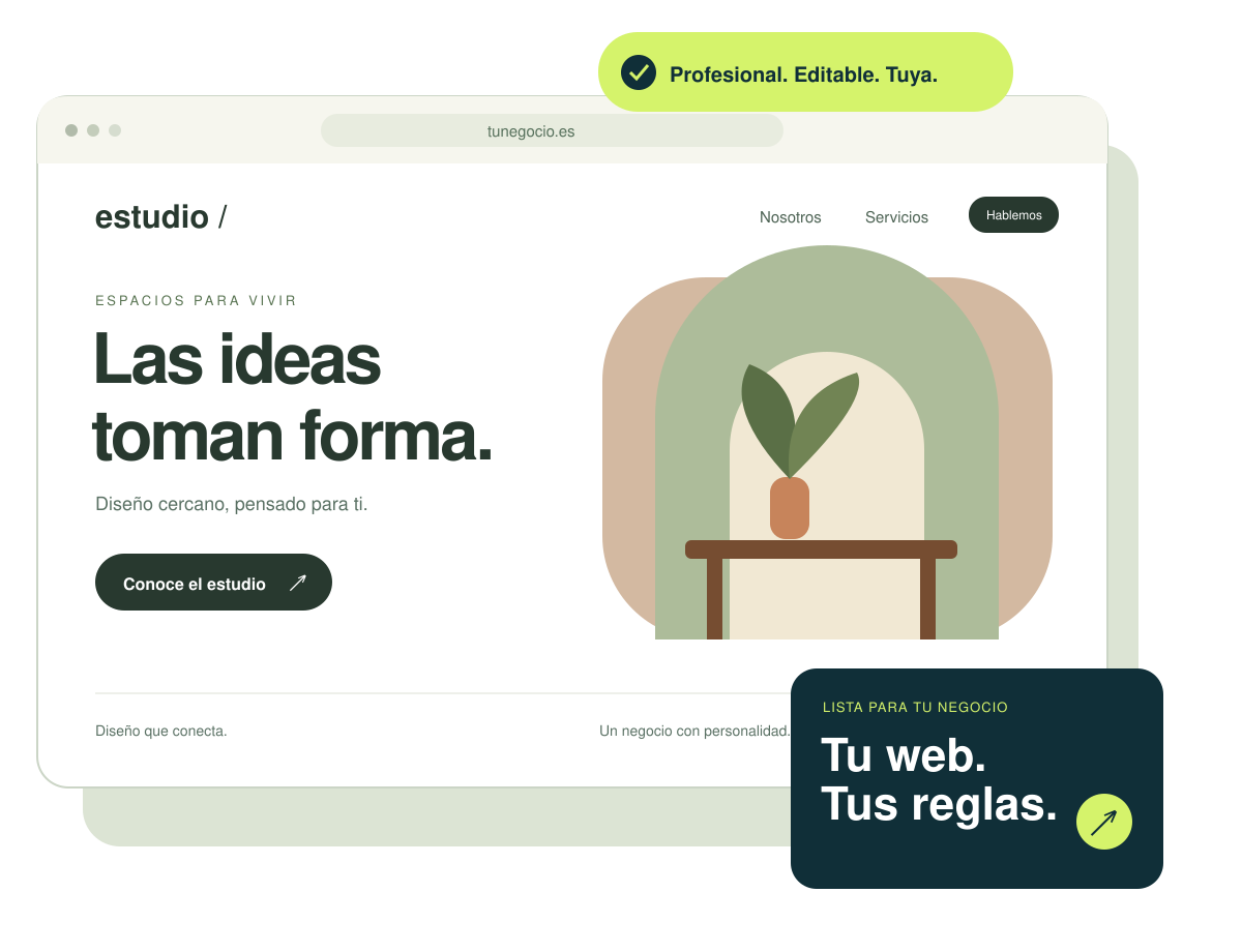Ejemplo ilustrativo de una web de estudio, editable y con identidad propia
